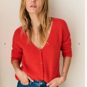 Sezane Barry Cardigan in Red